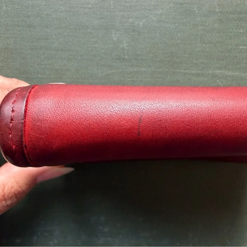 COACH Multifunction Purse #7219 Red Leather Vintage 1990s Minimalist Coin Wallet - Picture 14 of 16